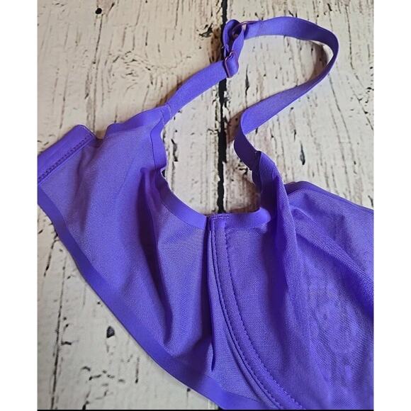 Aerie Smoothez Microfiber Unlined Balconette Bra Purple 34D Underwire NWT - Picture 3 of 4